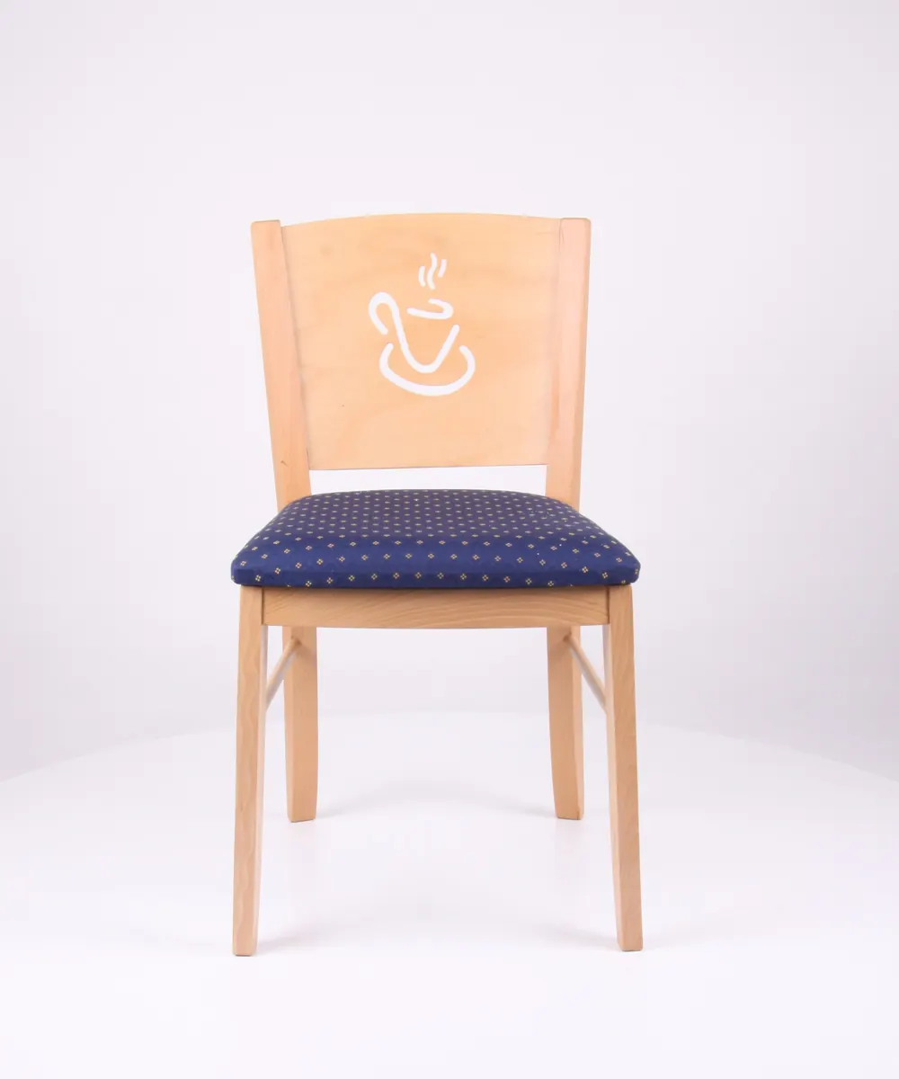 Café-Stuhl mit Motiv/Ausschnitt Rundumansicht