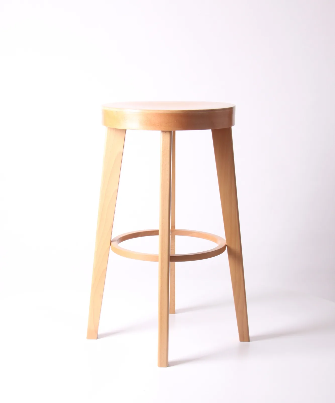 Holz-Barhocker · Natur · Holzsitz Ansicht 2