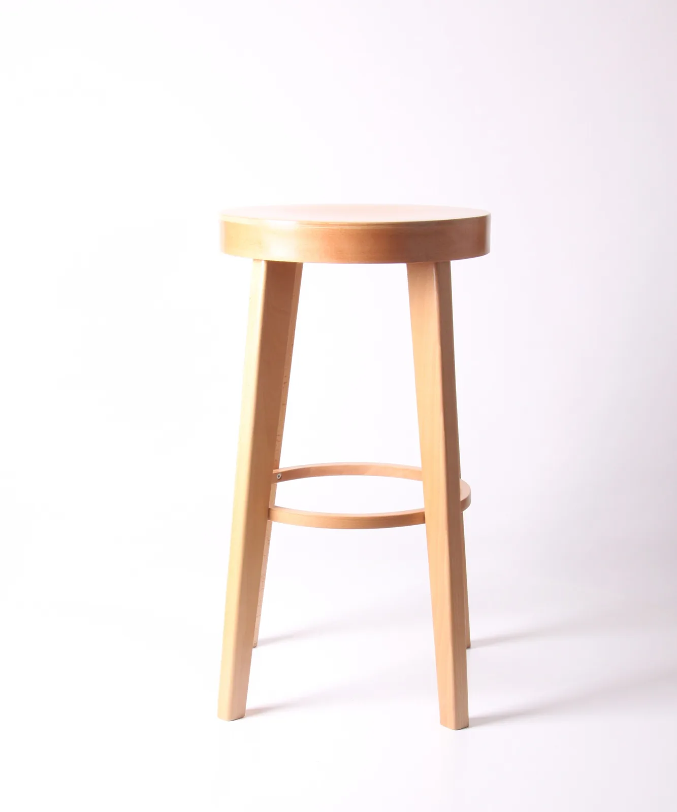 Holz-Barhocker · Natur · Holzsitz Ansicht 3