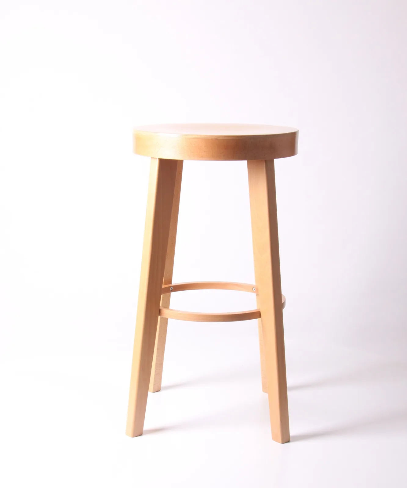 Holz-Barhocker · Natur · Holzsitz Ansicht 4