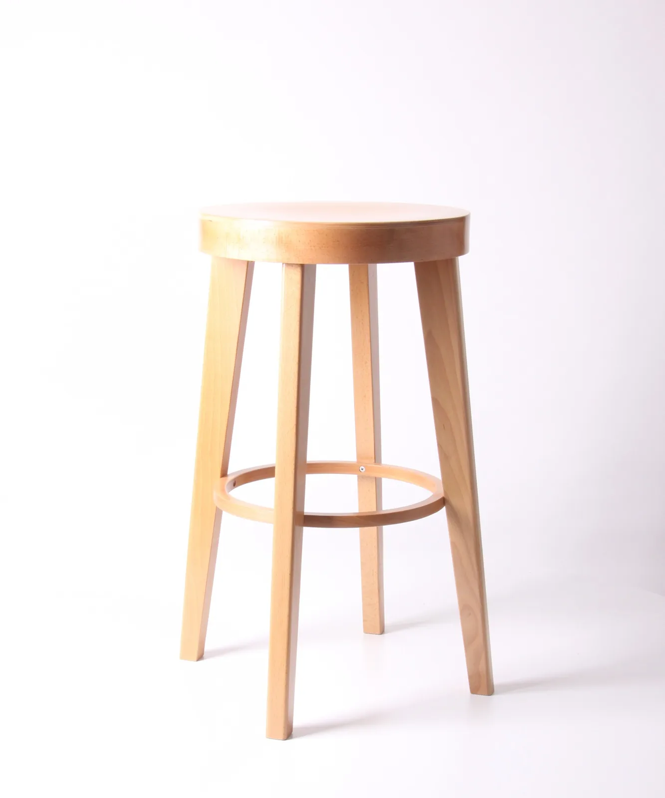 Holz-Barhocker · Natur · Holzsitz Ansicht 5