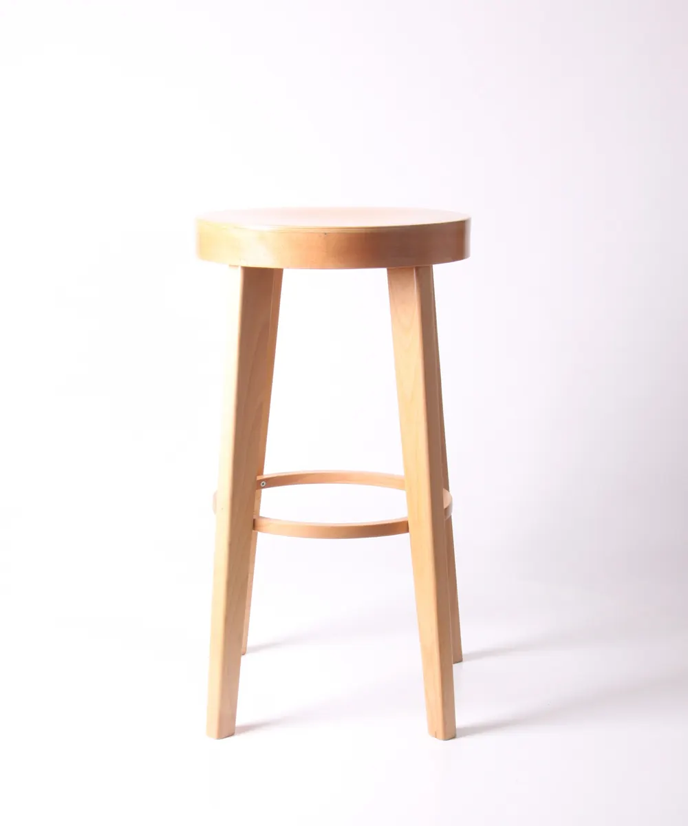 Holz-Barhocker · Natur · Holzsitz Rundumansicht