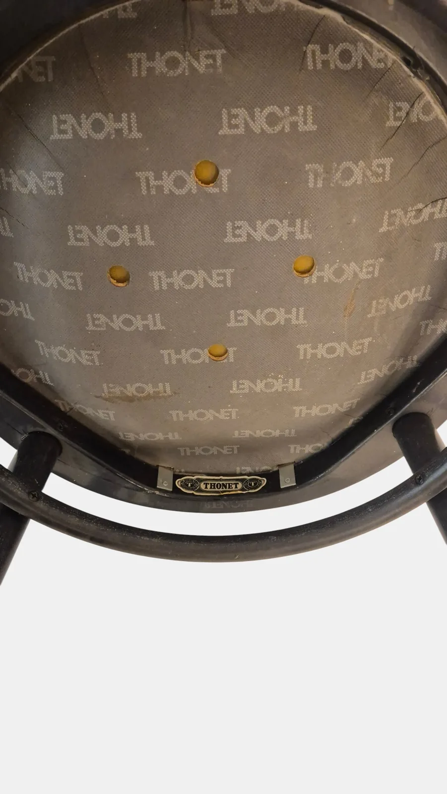 Herkunftsnachweis zu Thonet Armlehnstuhl mit grauem Ledersitz